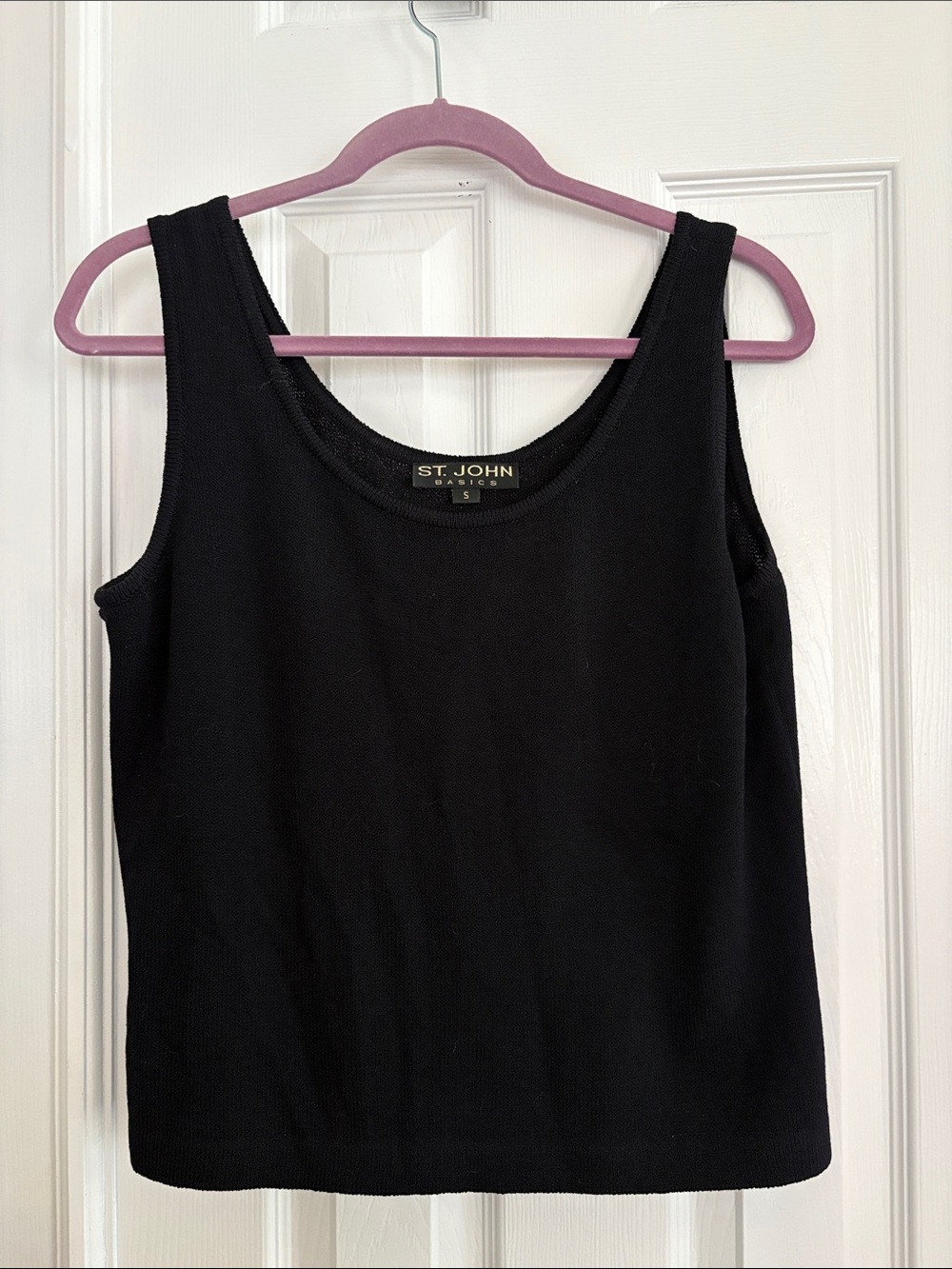 ST. JOHN Basics Black Inner Shell stretch knit Tank Top quiet luxury designer